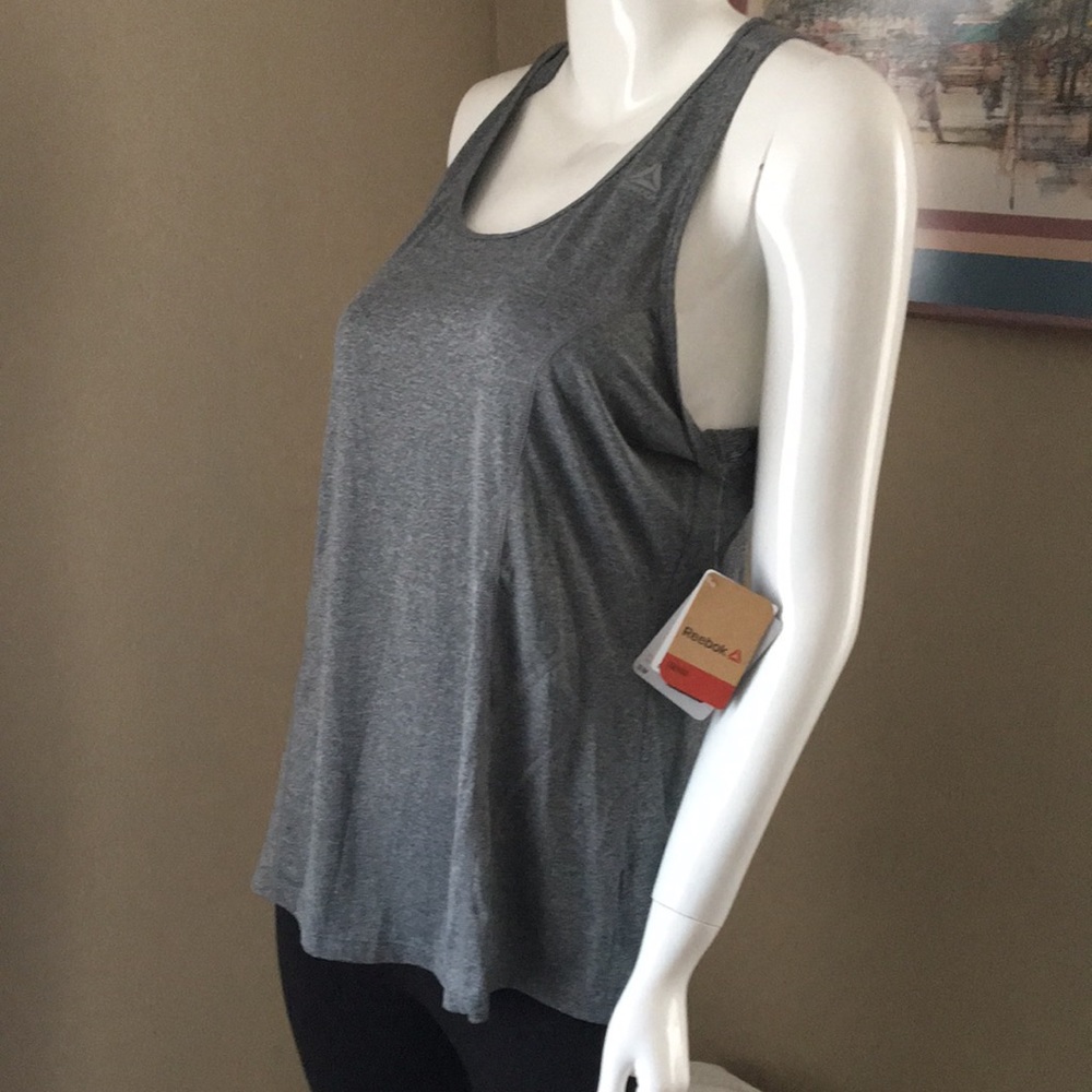 🔥Reebok Training Tank NWT Gray Slim Fit Exercise